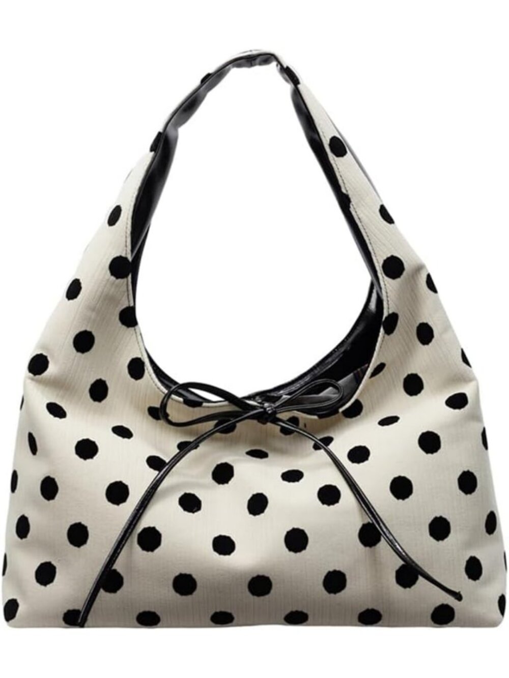 Chic Polka Dot Bow-Embellished Top-Handle Tote Bag for Women - Versatile Handbag